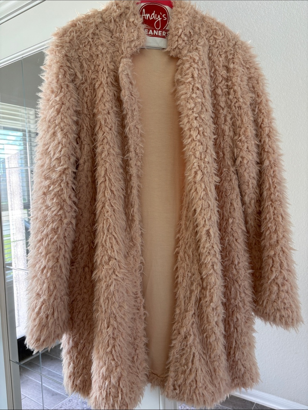 Plush Faux Fur Teddy Jacket - Blush